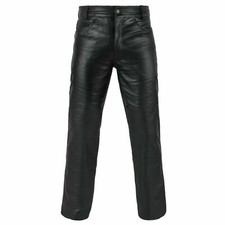 Genuine Leather Full Grain Leather Pant, motorbike style