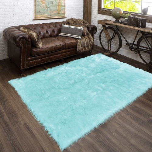 Rectangle Fluffy Faux Sheepskin Shag Area Rug Soft Carpet in Many Colors+ Sizes - Picture 69 of 83