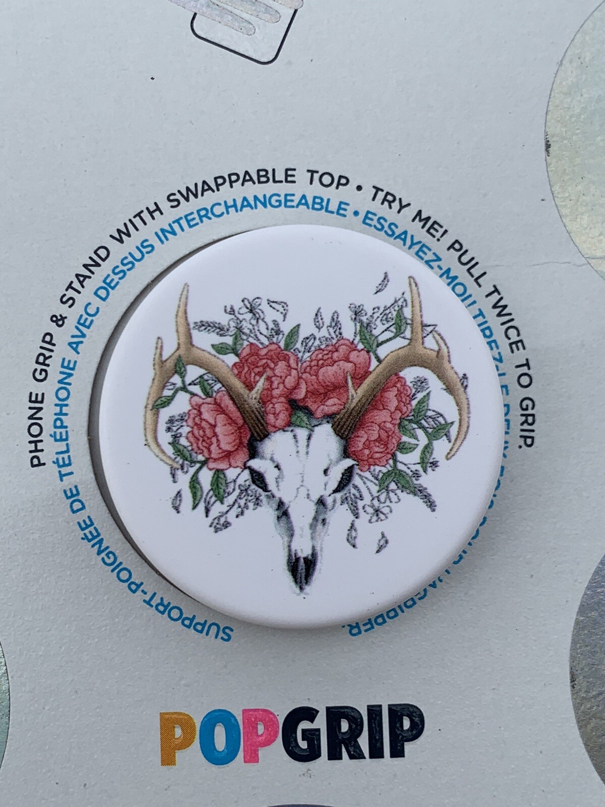 POPSOCKET PopGrip•Boho Bouquet•White•Swappable Top•Phone Grip and Stand-image