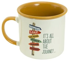 Abbey Gift Journey Camping Mug 16 Ounce White Brown 57835