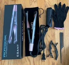 egant Professional Hair Straightener Curling Iron 2 in 1 Tourmaline Ceramic Twis