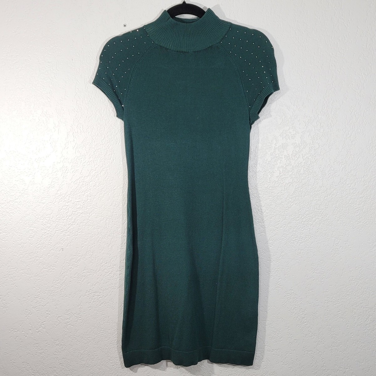 Women's Apt 9 Dark Green Short Sleeve Sweater Dress Size XS sequin Fall  Holiday | eBay