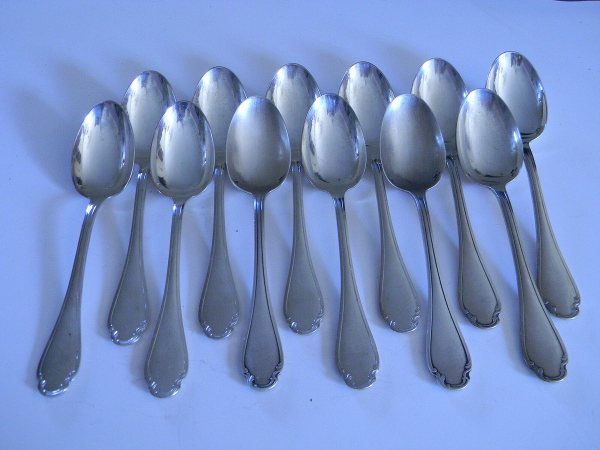 12 Cuillères à Soupe Christofle – Métal Argenté – Modèle Pompadour 2 – Occasion Très Bon état