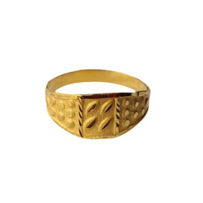 22K/18K Real Certified Fine Yellow Gold Square Design Kids Ring