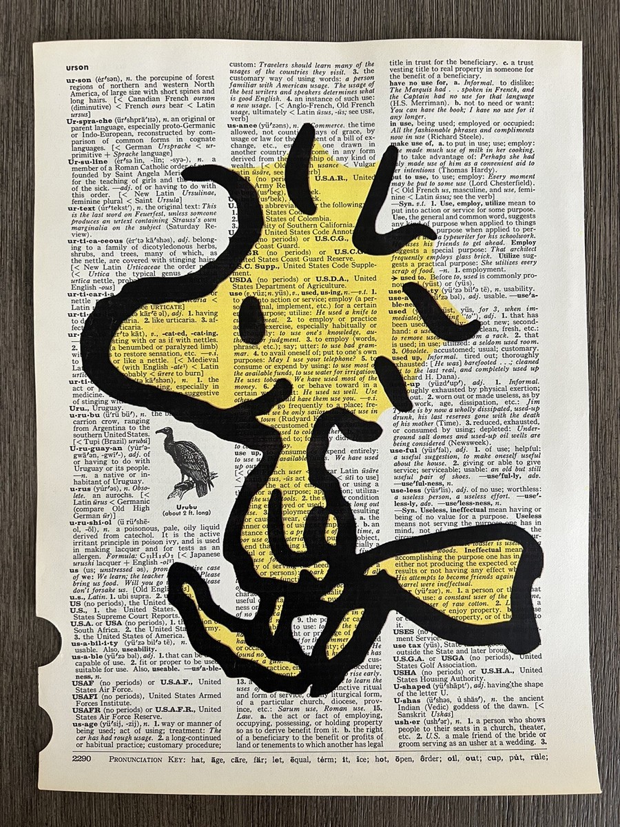 Peanuts Snoopy Charlie Brown Themed Dictionary Print Art
