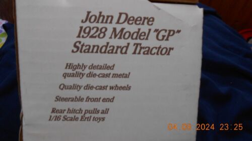 John Deere 1928 Model "GP" Standard Tractor 1/16 Scale Diecast Collectors Ed. - Picture 6 of 7