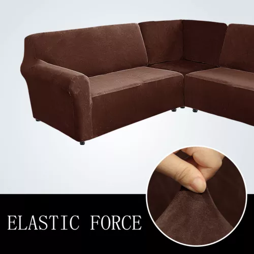 3-Teiliger Sofabezug Ecksofa 5/7 Sitzer Sofabezug L Form Couch Samt Überzüge DE - Bild 17 von 73