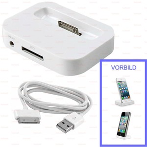 Apple Dockingstation Ladegerat Fur Iphone 4 Und 4s Mc596zm Weiss 30 Pin Mit Kabel Ebay