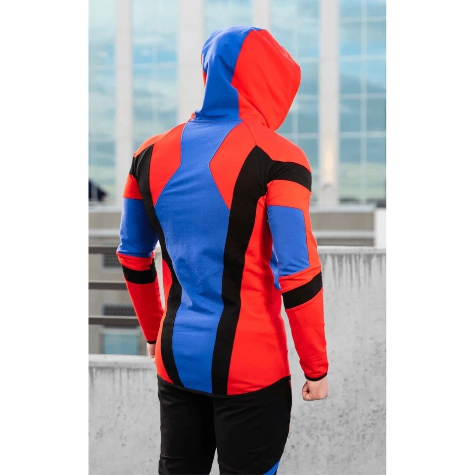 Толстовка с капюшоном фитнес SUPERX Training Tech 2019 USA Spider-Man Parker S3 красная синяя S - Изображение 3 из 4