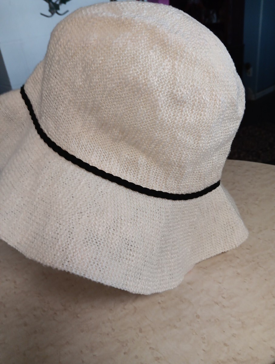 Rachel Zoe Cream Hat with Gold Accents BNWT RACHEL ZOE WHITE OVERSIZED SHINY GOLD | Mercari main image 4