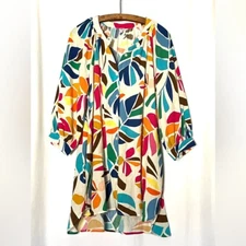 Tabitha Brown for Target shirt dress L Botanical coverup button front pockets