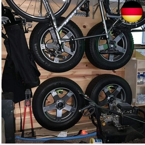 pipabiba Robuste Garagenaufbewahrungs-Radaufhänger, 40 cm Wandhalterung, - Bild 6 von 7
