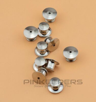 100 LOW PROFILE Locking Pin Backs Keepers for all Pin Post Pins, No Tool Req'd