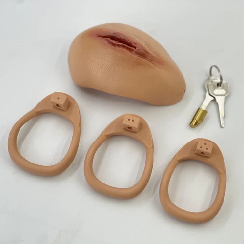 New Pussy Hole 3 Rings PA Fully Male Chastity Cage Device 3D Print Realistic - Picture 9 of 10