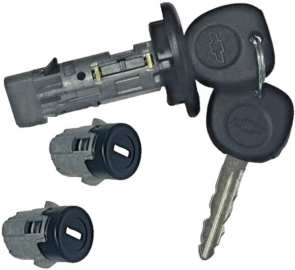 CHEVROLET OEM IGNITION SWITCH LOCK CYLINDER W/2 Black DOOR LOCK CYLINDER, 2 KEYS