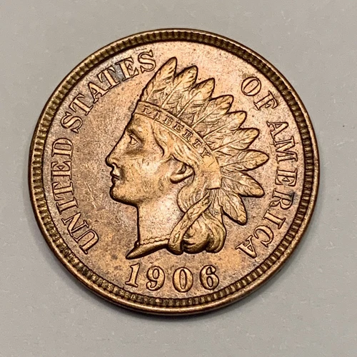 Uncirculated 1906 Indian Head Cent Penny Coin