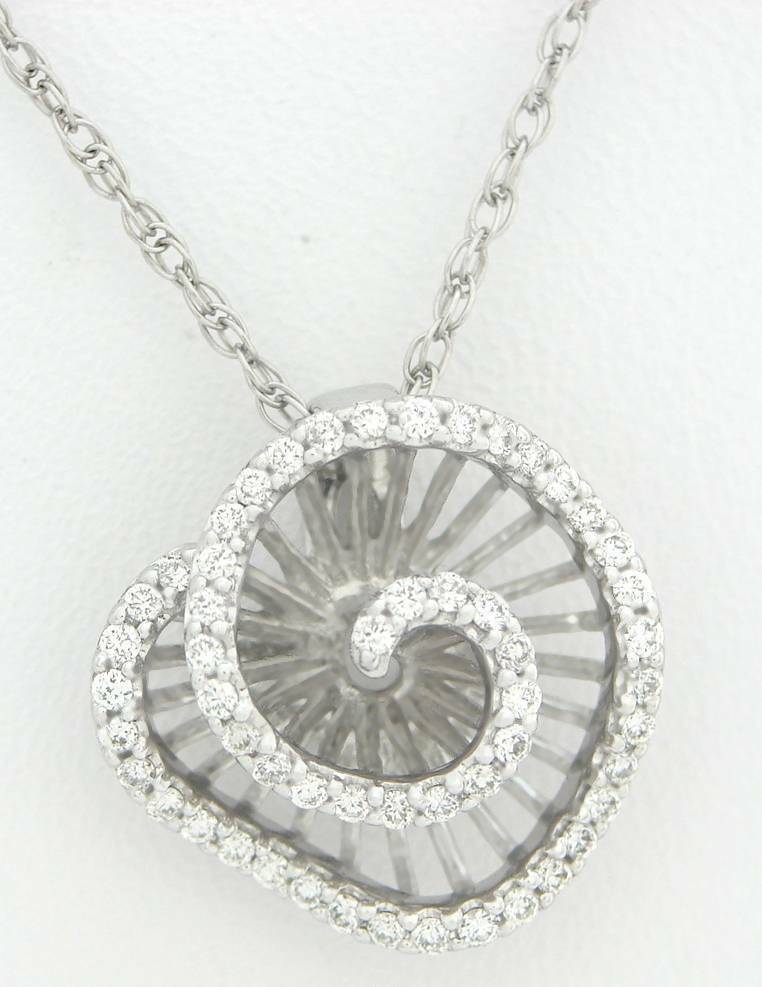 SPIRAL DIAMOND NECKLACE PENDANT SWIRL CIRCLE DESIGNER ODELIA eBay