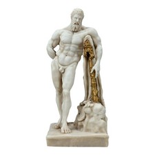 Farnese Hércules Heracles Griego Mármol Fundido Pátina Gris Estatua Museo Copia