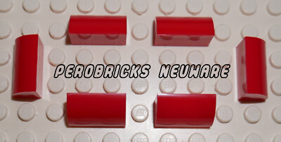 Lego Basic 6 x Bogen Schrägstein 1x2x1 rot #37352 NEUWARE