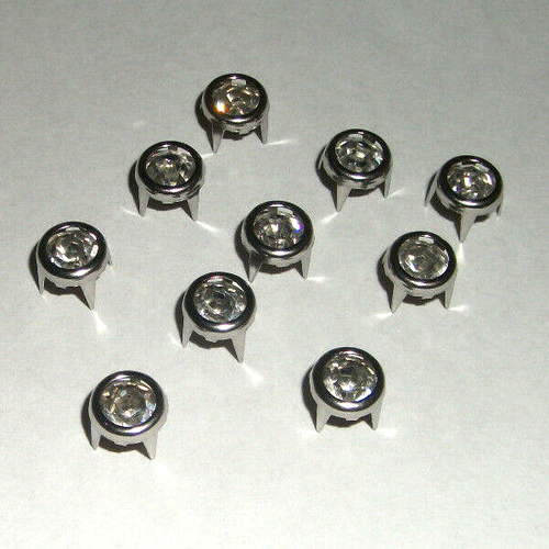 10 Strassnieten Ziernieten Punk Gothig Hohlnieten Krallennieten Strass Glitzer