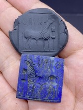 RARE AUTHENTIC ANCIENT INDUS VALLEY MOHENJO-DARO LARGE LAPIS STAMP SEAL