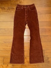 Levis 70s High Rise Flare Corduroy Jeans Womens 25 Mahogany Rust Red Big E Pants