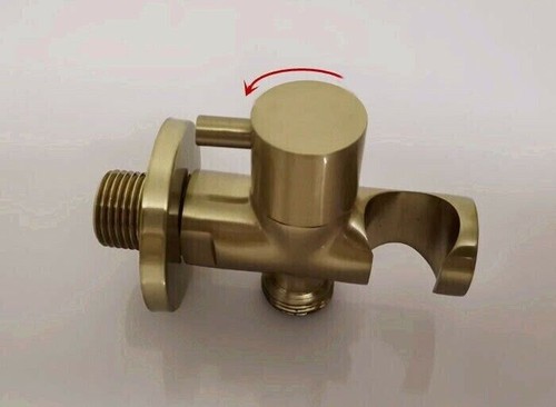 Bathroom Toilet Bidet Tap Kit Brushed Gold Wall Mounted Bidet Sprayer Shower - Picture 8 of 13
