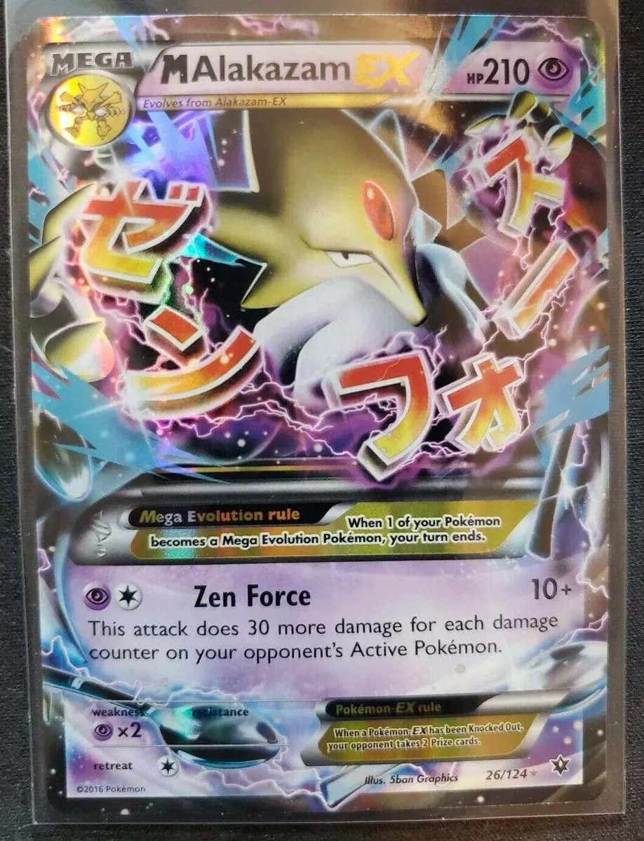 Pokemon Mega M Alakazam EX EX 26/124 XY Fates Collide New! Free Shipping!