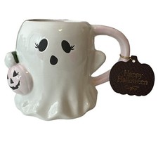 Halloween Ghost Mug with Pumpkin Pink 18 oz Trick Or Treat NWT