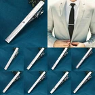Men Silver Metal Tie Clip Holder Necktie Skinny Pin Clasp Bar Wedding Party Gift