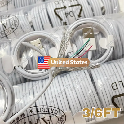 USB Charger Cable Heavy Duty For iPhone 14 13 12 11 XR XS Fast Charging Cord Lot