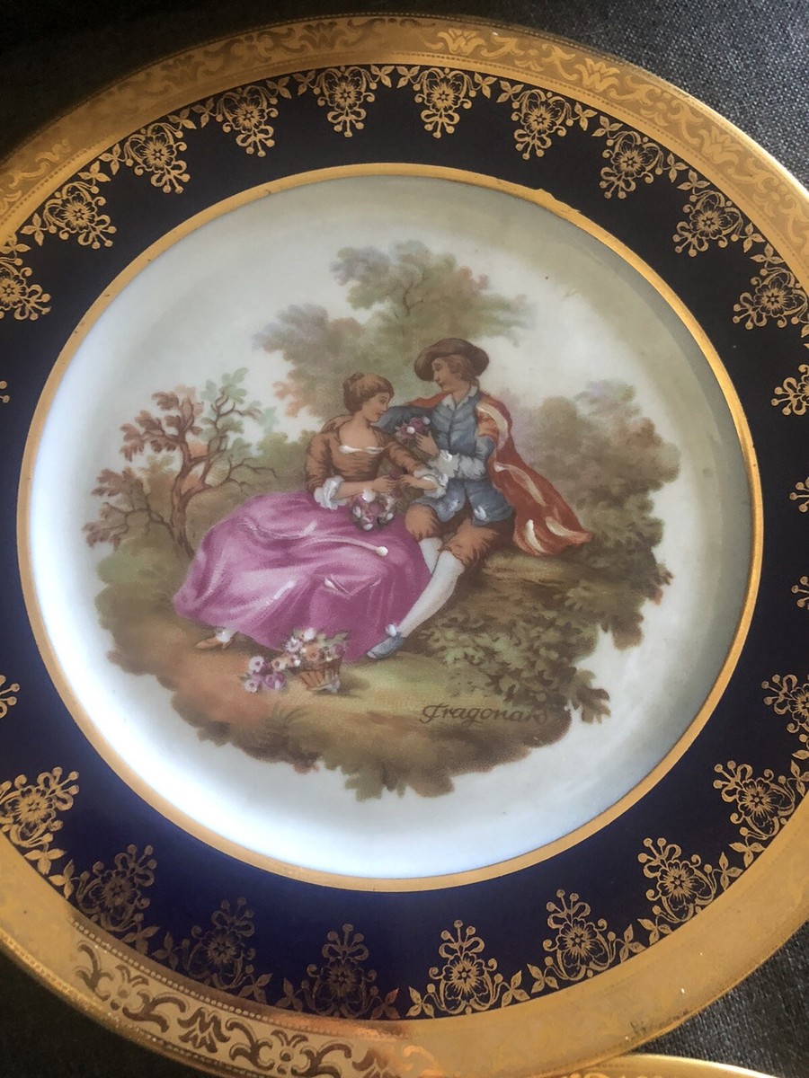2 Limoges France Rehausse Main Plates Size 8.5' | eBay