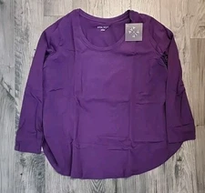 Ava & Viv Top 2XL Purple Long Sleeve Modal Cotton Spandex NWT
