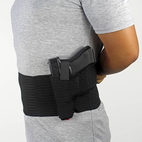 Mesh Elastic Belly Band Holster with Mag Slot Dual Holster for Carry 2 Pistols - Picture 3 of 14