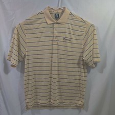 Footjoy Polo Mens XL Striped Yellow Short Sleeve