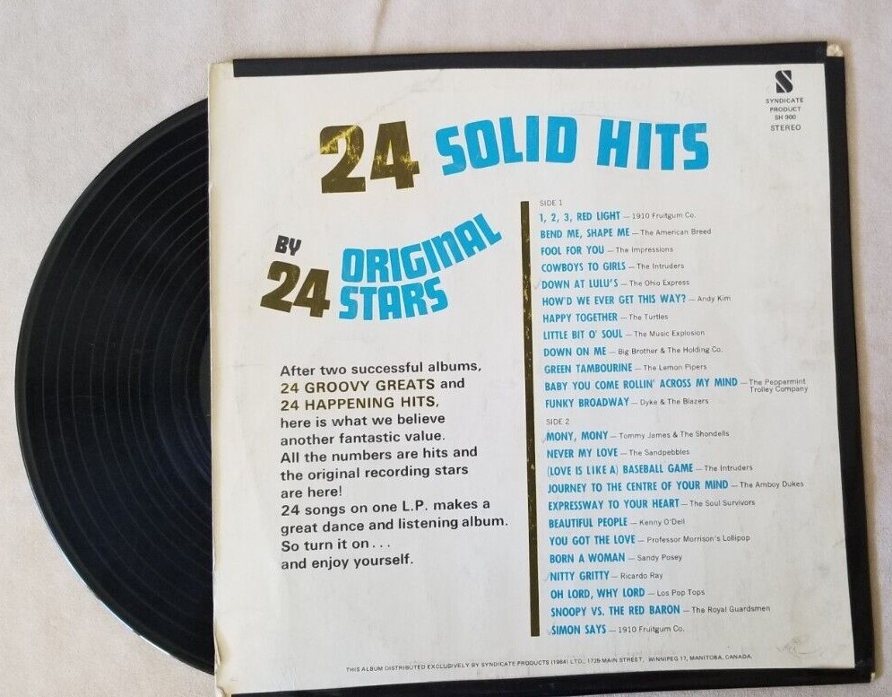 1964 Syndicate Product SH-900 24 Solid Hits by 24 Original Stars LP VG ...