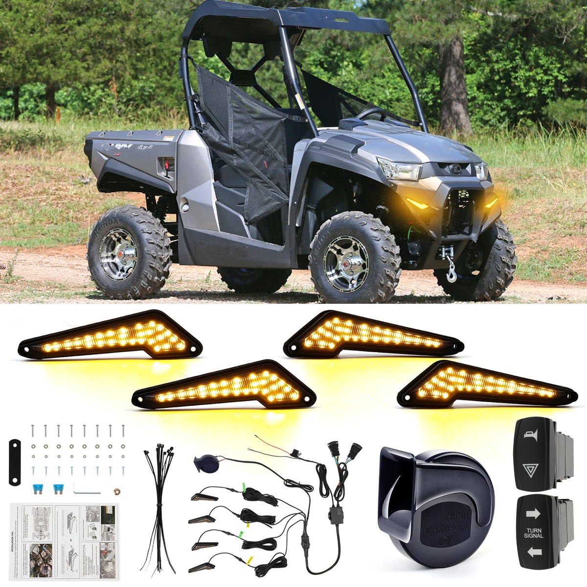 UTV Turn Signal w/ Horn Street Legal Kit For KYMCO UXV 450i 500i