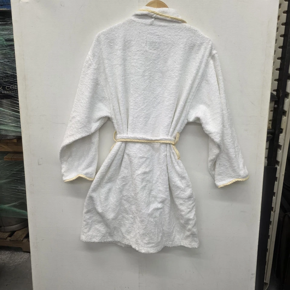 BATA DE ALGODÓN CON CINTURÓN CANGREJO & EVELYN TALLA XS/S Bordada Flores LONGITUD MEDIA Foto 2 de 4