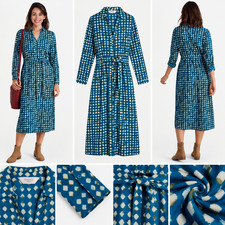Womens White Stuff Annie Jersey Shirt Dress Blue PR (A Bit Defect)