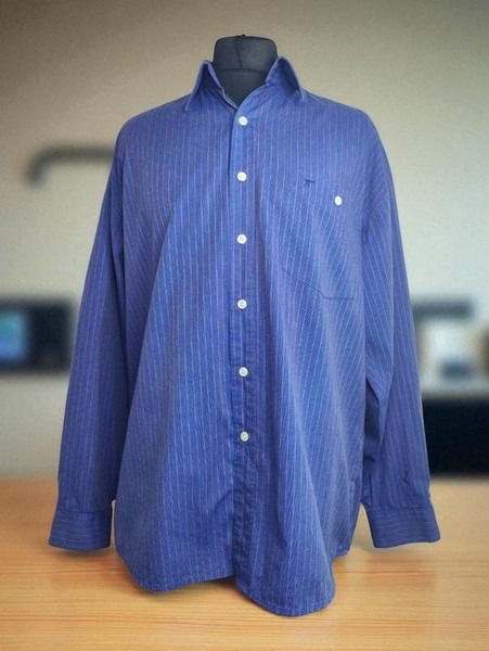 Men Tissot Shirt Navy Cotton 40 /L / 48