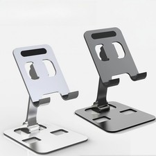 Sleek Aluminum Phone Stand  Foldable Adjustable Desk Mount for Phones  Tablets