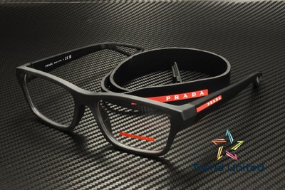 PRADA LINEA ROSSA PS 03RV 1BO1O1 Matte Black Demo Lens 54 mm Men's Eyeglasses