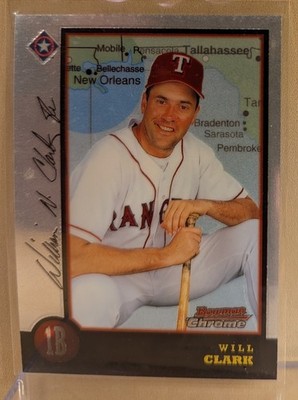 1998 Bowman Chrome INTERNATIONAL #253 Will Clark RARE NEW ORLEANS MAP PARALLEL