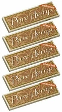 5 Pack Pure Hemp Unbleached Single Wide (69mm) Cigarette Rolling Paper 250...