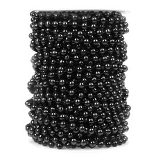  76.7 Feet Black Beads Garland, 6MM 25.5 Yards Black Faux Pearl Beads String...