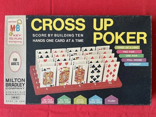 Vintage 1968 Milton Bradley Cross Up Poker Board Game, Complete Set