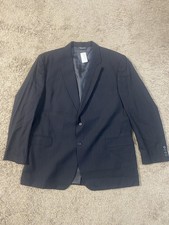 Jos. A. Bank Suit Jacket Mens 50 Regular Black Pinstripe Two Button Notch Lapel