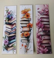 3 Double Sided Laminated Bookmarks - Wipe Clean & Durable & Randomly Selected