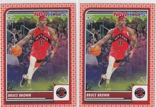 LOT (2) 2023-2024 NBA HOOPS ORANGE BRUCE BROWN DENVER NUGGETS RAPTORS - 286