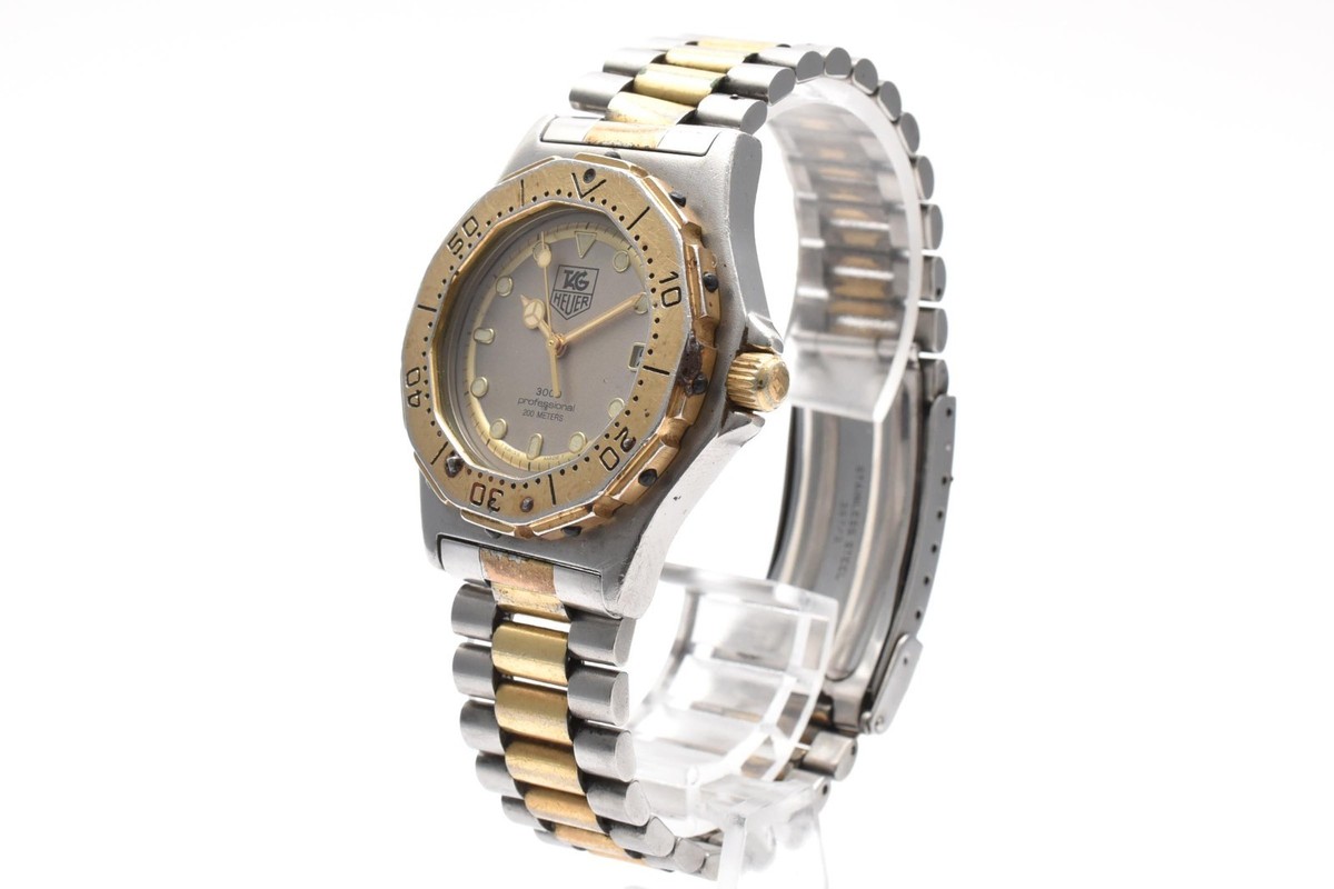 Vintage【EXC+4】TAG Heuer 3000 934.213 Pro 200m Gray Dial Gold